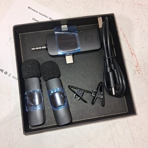 3PC WIRELESS LAVALIER MICROPHONE SET - BLACK image 3