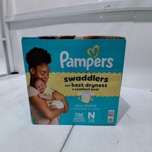 136PK PAMPERS SWADDLERS DIAPERS - NEWBORN SIZE image 3