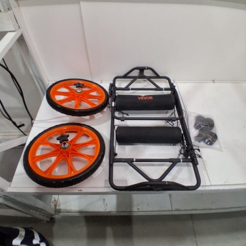 ALL-TERRAIN SUPER DUTY TROLLEY KAYAK CART WITH 15" NO-FLAT SOLID RUBBER TIRES & KICKSTAND - 300LBS LOAD CAPACITY - BLACK/ORANGE (MODEL: 02049SIS) image 2