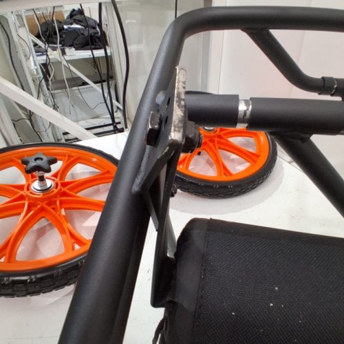 ALL-TERRAIN SUPER DUTY TROLLEY KAYAK CART WITH 15" NO-FLAT SOLID RUBBER TIRES & KICKSTAND - 300LBS LOAD CAPACITY - BLACK/ORANGE (MODEL: 02049SIS) image 5