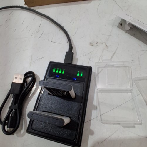 3PC USB DUAL BATTERY CHARGER WITH LED DISPLAY - FOR SONY NP-BG1 BATTERIES - BLACK image 2