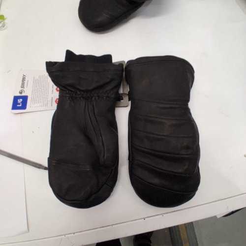 1PR MENS SWANY LEATHER WINTER MITTENS - LARGE - BLACK (ITEM: 4040444) image 2