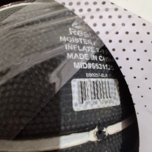 REEBOK OUTDOOR DELTA BASKETBALL - SIZE 7 - 29.5" - BLACK/WHITE (MODEL: BB0257-BLK) image 2