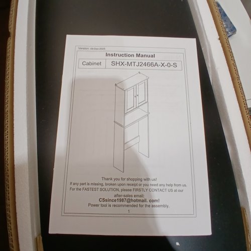 SHINTENCHI OVER THE TOILET STORAGE CABINET BATHROOM SHELF WITH ADJUSTABLE SHELF - BLACK(MODEL: SHX-MTJ2466A-GY-X-0-S) image 5