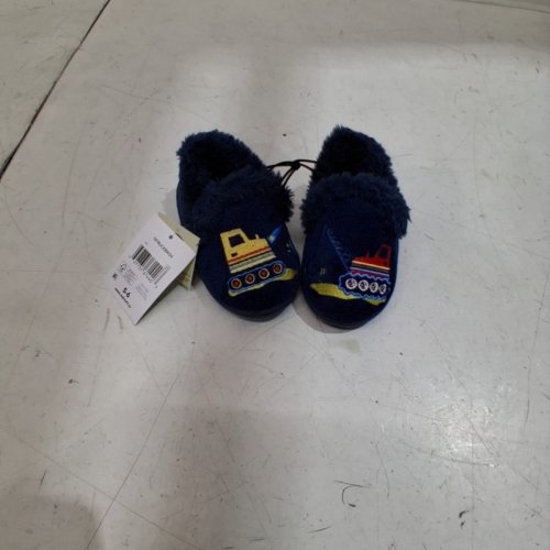 KIDS GEORGE TRUCK EMBROIDERED SLIPPERS - SIZE 5-6 - BLUE (STYLE: 78TRUCKBW24) image 2