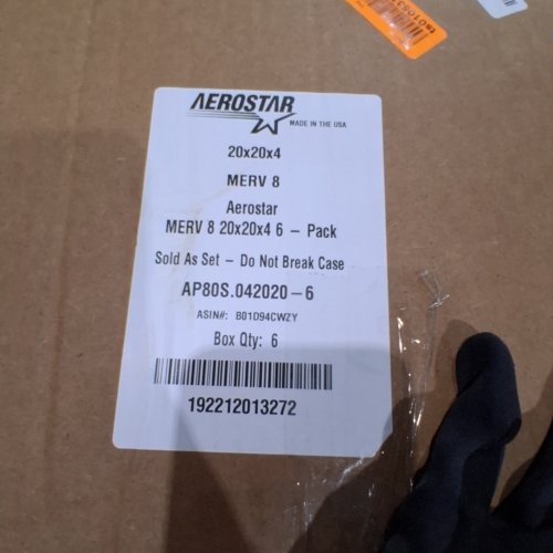 6PK AEROSTAR MERV 8 PLEADED FURNACE AIR FILTERS, 20" X 20" X 4" - WHITE (MODEL: AP80S.042020-6) image 2