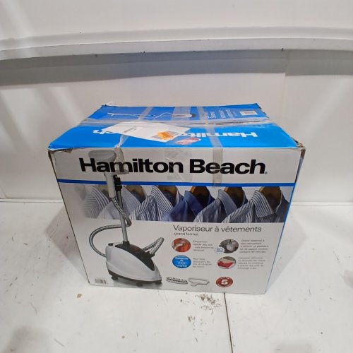 HAMILTON BEACH FULL-SIZE GARMENT STEAMER, 90 MINUTE STEAMING, 1500W - BLACK/WHITE (MODEL: 11552CR) image 5