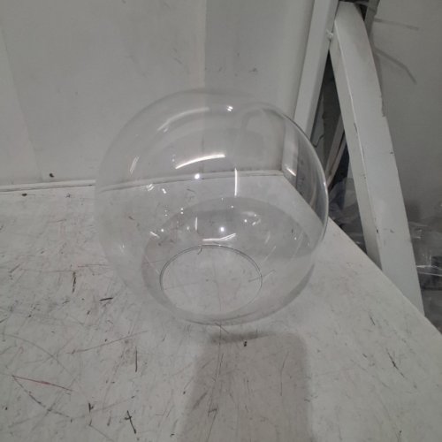 GRAND BRASS LAMPS NECKLESS GLASS LAMPOST GLOBE BALL- 8" X 8" WITH 4" HOLE - CLEAR (MODEL: SHACG08NLC) image 2