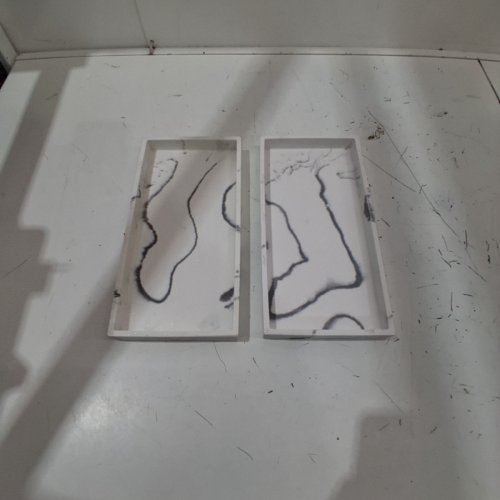 2PK ANKO MARBLE RECTANGULAR TRAY - 12" X 6" X 1.2" - WHITE image 3