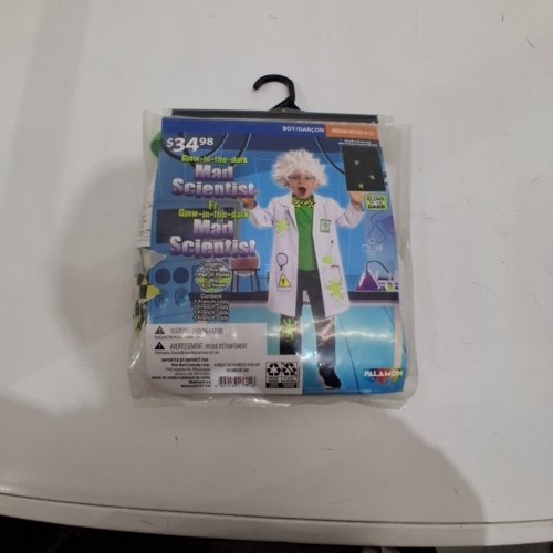 4PC PALAMON GLOW-IN-THE-DARK MAD SCIENTIST COSTUME - MEDIUM 10-12 - MULTICOLOUR (STYLE: 30588GID (M)) image 3