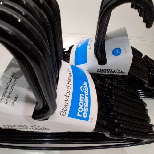 36PK ROOM ESSENTIALS PLASTIC HANGERS - ADULT - BLACK image 3