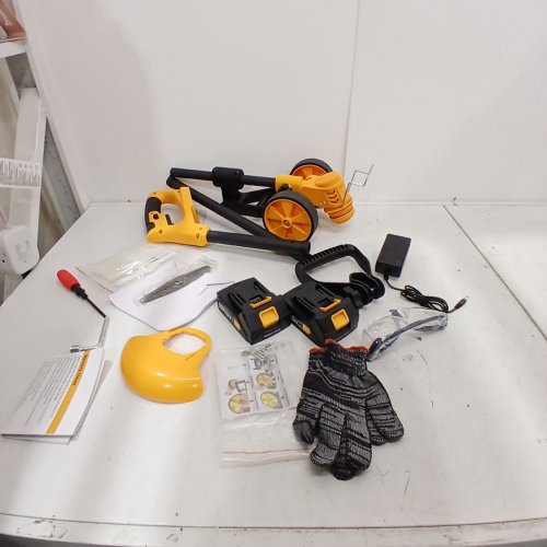 CORDLESS GRASS TRIMMER WEED WHACKER WITH 2 RECHARGEABLE BATTERIES - 21V - YELLOW image 3