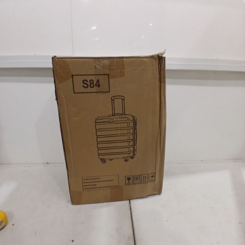 3PC CARRY-ON HARDSIDE SPINNER LUGGAGE SET WITH TSA LOCKS - BLACK / BROWN (ITEM: S84) image 5