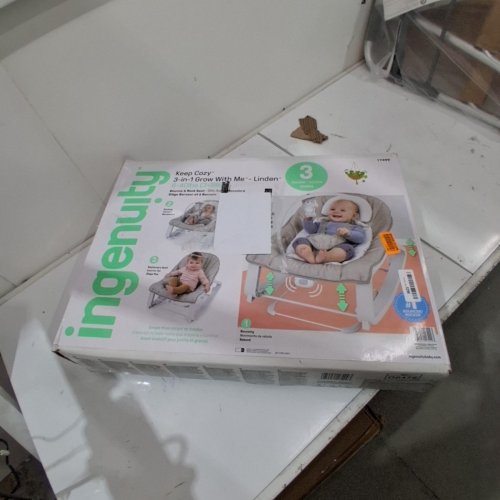 INGENUITY KEEP COZY 3-IN-1 GROW WITH ME VIBRATING BABY BOUNCER SEAT & ROCKER - 6-40LBS - LINDEN (MODEL: 17499) image 4