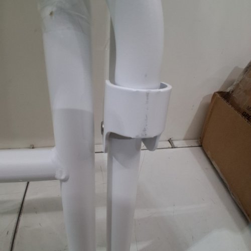 2PK AMAZON BASICS FOLDING BAR STOOL WITH FOOTREST - 24" - WHITE (MODEL: 37FSS2-WT) image 4