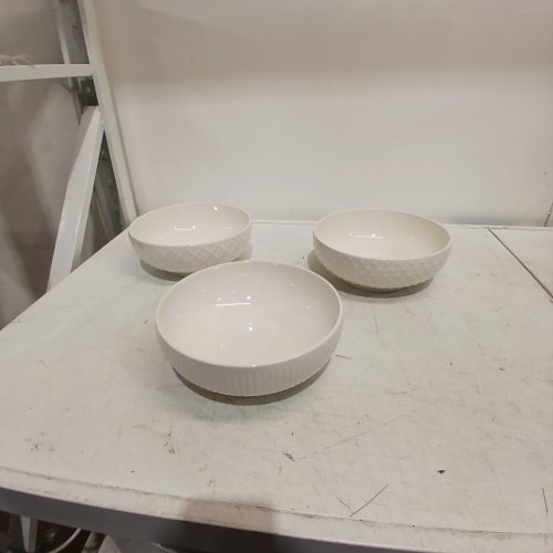 3PC TRUDEAU PORCELAIN SERVING BOWL SET - WHITE (ITEM: 1780162) image 3
