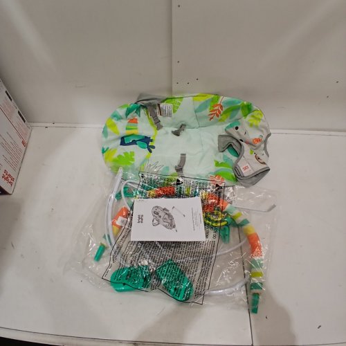 KIDS BRIGHT STARTS RAINFOREST VIBES PORTABLE 3-POINT HARNESS BOUNCER WITH TOY-BAR - RAINFOREST VIBES (MODEL: 12227) image 2