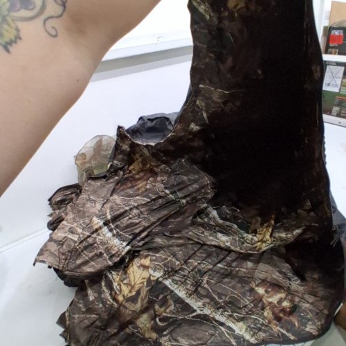 HUNTING BLIND 288° SEE THROUGH GROUND BLIND WITH MESH WINDOWS AND CARRYING BAG - 6 TO 7 PEOPLE, 84" X 79" - CAMOUFLAGE (MODEL: ZHS848479-SW) image 4