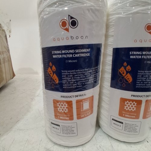 20PK AQUABOON STRING WOUND SEDIMENT WATER FILTER CARTRIDGES - 1 MICRON, 10" X 4.5" - WHITE (MODEL: B01LZNHZLA) image 4