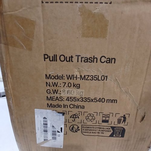 HEAVY DUTY WOODEN UNDER COUNTER PULL OUT TRASH CAN - 35 QT (MODEL: WH-MZ35L01) image 3