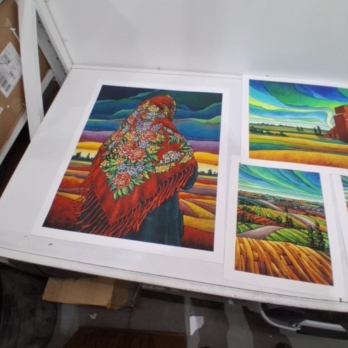6 ASSORTED RURAL LANDSCAPE ART PRINTS ON CARDSTOCK FROM VARIOUS ARTISTS - 24" X 20"/20" X 16"/14" X 11" - MULTICOLOR image 4