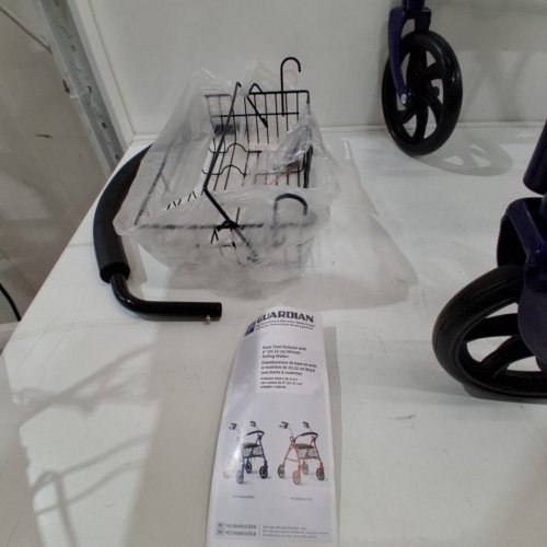 MEDLINE GUARDIAN BASIC STEEL ROLLATOR WALKER - 8'' WHEELS - BLUE (MODEL: MDS86860EBS8) image 3
