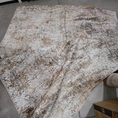 HEAVY DUTY WASHABLE ABSTRACT LARGE AREA RUG - 10FT X 14FT - GREY / BROWN image 2