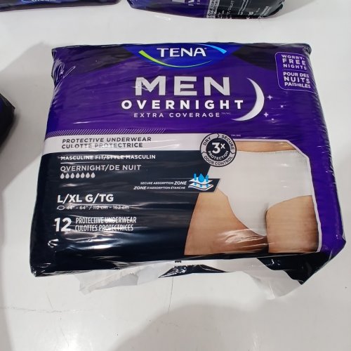 45PK MENS TENA 100% BREATHABLE PROTECTIVE UNDERWEAR - LARGE/EXTRA LARGE image 3