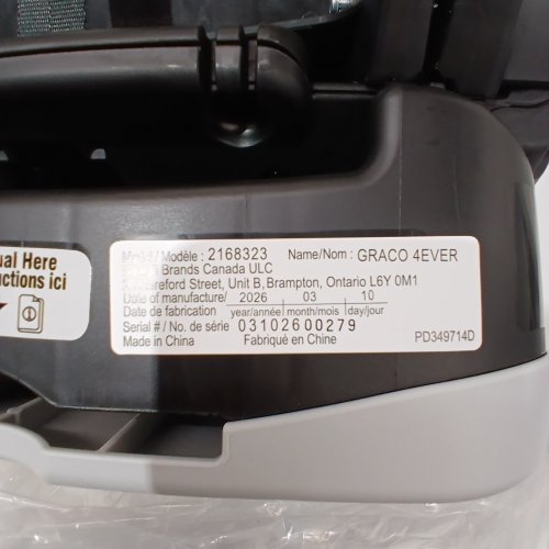 GRACO 4EVER 4-IN-1 CONVERTIBLE WASHABLE CAR SEAT - 4-120LBS MAX - BLACK (MODEL: 2168323) image 2