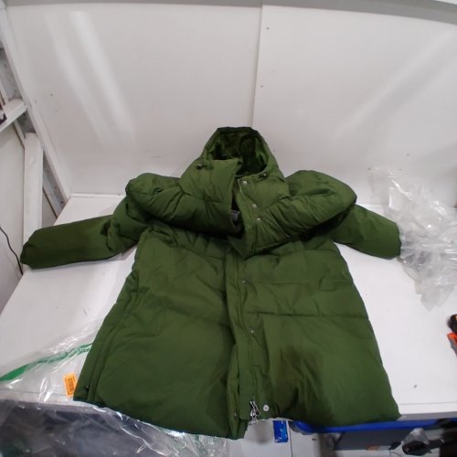 WOMEN'S AMAZON ESSENTIALS OVERSIZED LONG PUFFER JACKET - 3XL - GREEN image 2