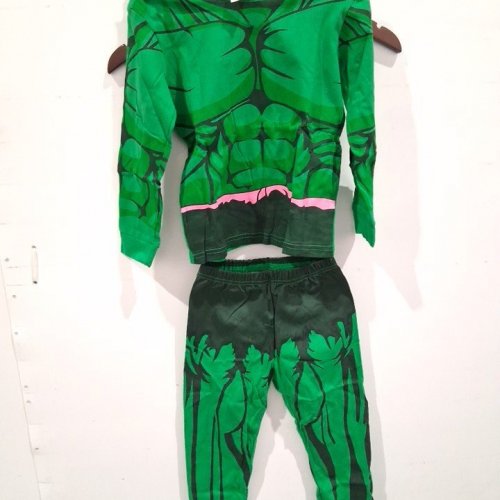 2PC KID'S HULK PRINT PAJAMAS SET - 5 - GREEN AND BLACK image 2