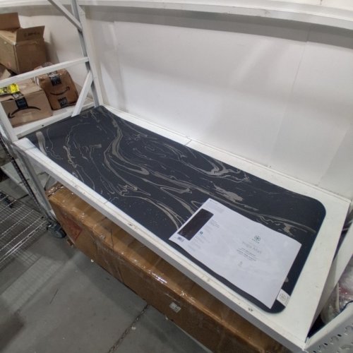 GAIAM DRY-GRIP YOGA MAT - 68" X 24" X 5 MM - BLACK / GRAY MARBLE (MODEL: 05-64863) image 5