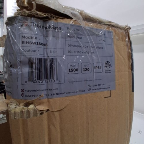 THERMOMATE INFRARED ELECTRIC HEATER - 1500W 120 V - BLACK (MODEL: EIHSW1500B) image 2
