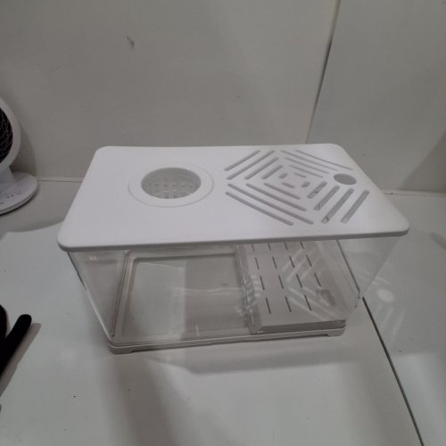 AQUARIUM TANK TURTLE TANK WITH COVER SMALL DRY WET SEPARATION - WHITE image 2
