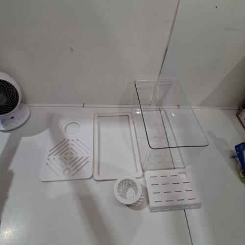 AQUARIUM TANK TURTLE TANK WITH COVER SMALL DRY WET SEPARATION - WHITE image 3