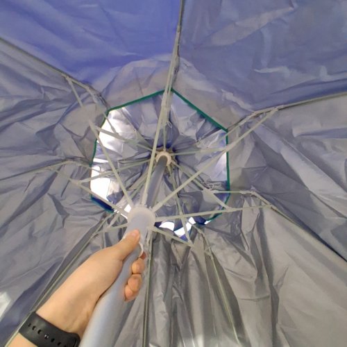 AMMSUN FOLDED TRAVEL BEACH UMBRELLA WITH SAND ANCHOR - 6.5FT - BLUE (MODEL:TS71005) image 4