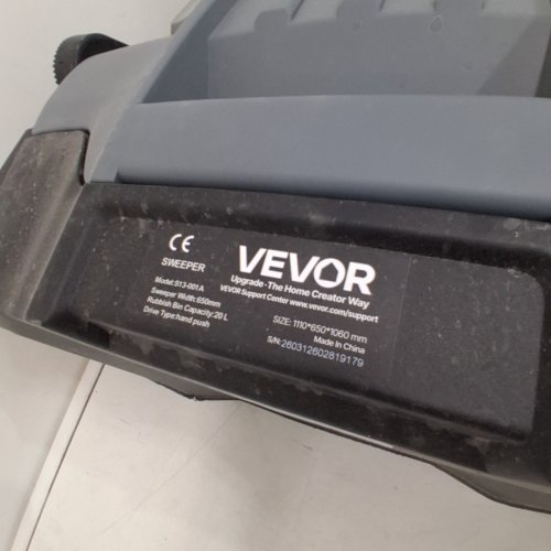 WALK-BEHIND MANUAL HAND PUSH FLOOR SWEEPER - 25.6" SWEEPING WIDTH - GRAY/BLACK (MODEL: S13-001A) image 7