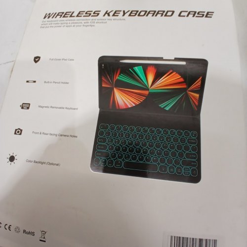 WIRELESS KEYBOARD CASE FOR IPAD PRO 12.9" - FULL COVER WITH KEYBOARD - (12.9") - PINK (MODEL: HK-2013-13) image 4