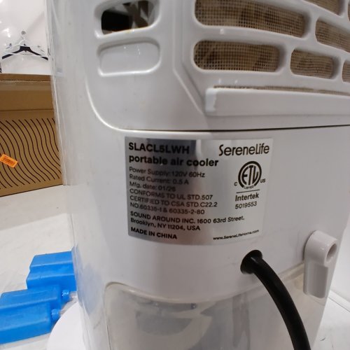 SERENELIFE EVAPORATIVE AIR COOLER - WHITE (MODEL: SLACL5LWH) image 9