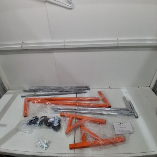 VEVOR Z RACK/GARMENT RACK WITH LOCKABLE CASTER WHEELS - 70.9" TALL - ORANGE/GREY - (MODEL: YD0019-01) image 2
