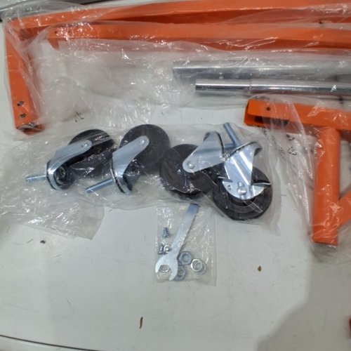 VEVOR Z RACK/GARMENT RACK WITH LOCKABLE CASTER WHEELS - 70.9" TALL - ORANGE/GREY - (MODEL: YD0019-01) image 3