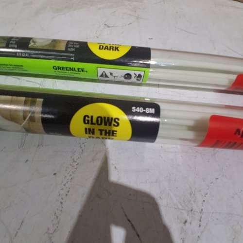 2PK GREENLEE GLOW-IN-THE-DARK CABLE-PULLING RODS - WHITE - 8FT (MODEL: 540-8M) image 2
