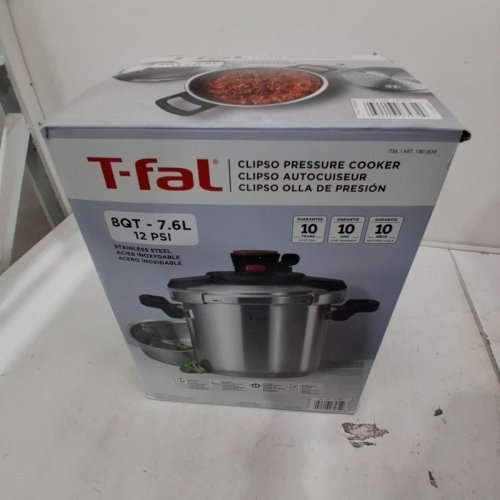T-FAL CLIPSO STOVETOP PRESSURE COOKER - 8 QT - 12 PSI - STAINLESS STEEL (ITEM: 1901839) image 4
