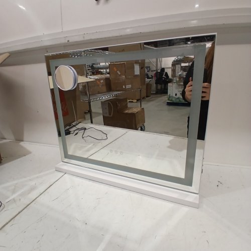 DASLAVA LED HOLLYWOOD STYLE VANITY MAKEUP MIRROR WITH 10X MAGNIFICATION ATTACHMENT - 18" X 23" - SILVER image 3