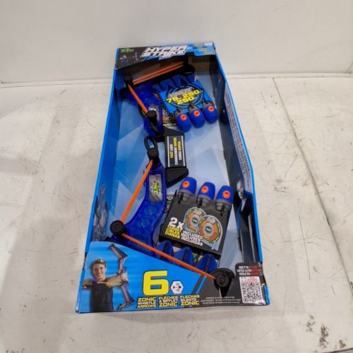 7PC HYPER STRIKE BOW AND ARROWS SET WITH 6 ARROWS AND 2 TARGETS - BLUE/BLACK/ORANGE (MODEL: 1993637) image 2