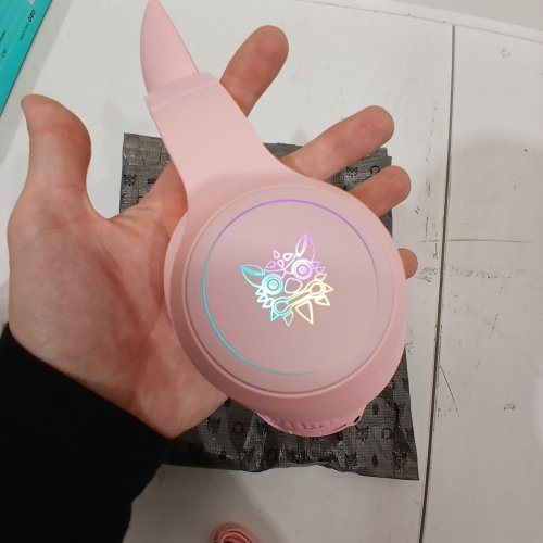 ONIKUMA ONITOON BLUETOOTH WIRELESS CAT EAR HEADSET WITH RGB LIGHTS - PINK (MODEL: B90) image 2