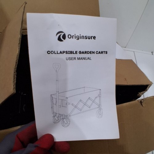 ORIGINSURE COLLAPSIBLE WAGON CART FOLDABLE, 460LB / 220L CAPACITY - BLACK image 6