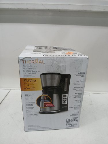 BLACK AND DECKER PROGRAMMABLE COFFEE MAKER - 12-CUP THERMAL CARAFE - STAINLESS STEEL/BLACK (MODEL: CM2046SC) image 4