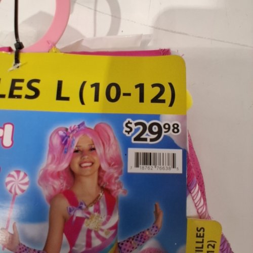 6PC GIRL'S GOODMARK CANDY GIRL COSTUME - LARGE (10-12) - MULTICOLOR image 2