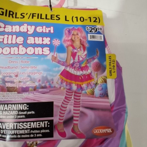 6PC GIRL'S GOODMARK CANDY GIRL COSTUME - LARGE (10-12) - MULTICOLOR image 4